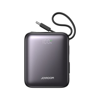Powerbank 10000mAh 22.5W z wbudowanymi kablami USB-C Lightning - czarny JOYROOM