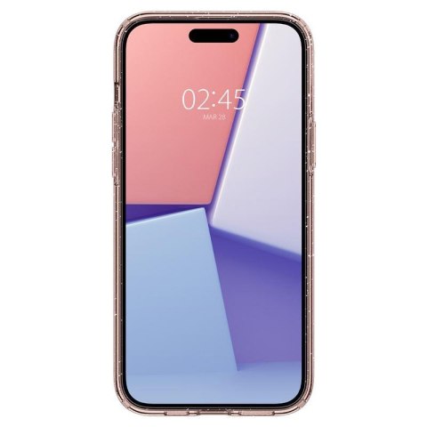 Etui case na iPhone 15 Plus Liquid Crystal Glitter - różowo przezroczyste SPIGEN