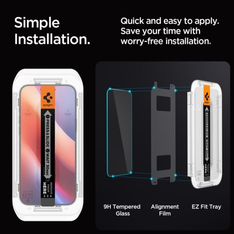Szkło hartowane na iPhone 16 Pro Glas.tR EZ Fit Privacy - 2 szt. SPIGEN