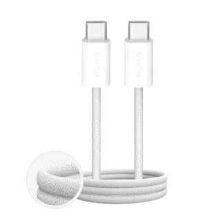 Kabel przewód USB-C w oplocie Fabrik 4 100W 1m - biały PURO