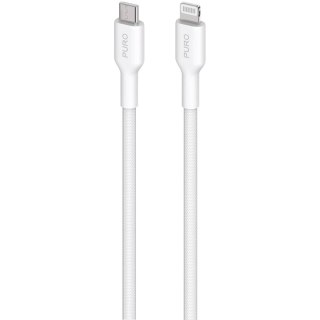 Kabel przewód z MFI USB-C - iPhone Lightning 1.2m - biały PURO