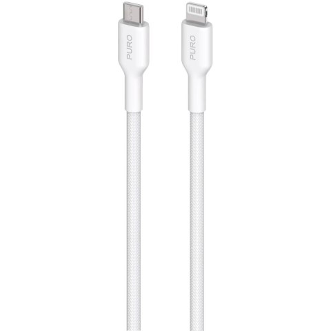 Kabel przewód z MFI USB-C - iPhone Lightning 1.2m - biały PURO