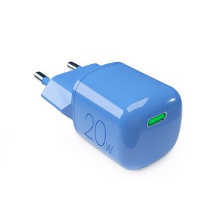 Ładowarka sieciowa USB-C GaN 20W - niebieska PURO