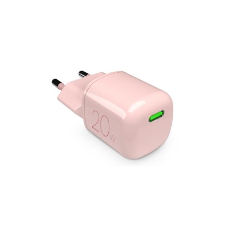 Ładowarka sieciowa USB-C GaN 20W - różowa PURO