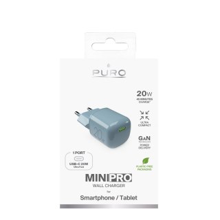 Ładowarka sieciowa USB-C GaN 20W - zielona PURO