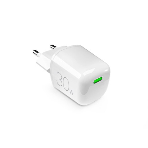 Ładowarka sieciowa USB-C GaN 30W MiniPro - biała PURO