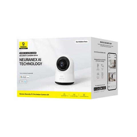 Kamera wewnętrzna Security P1 Pro do monitoringu microSD Wi-Fi 3K AI - biała BASEUS