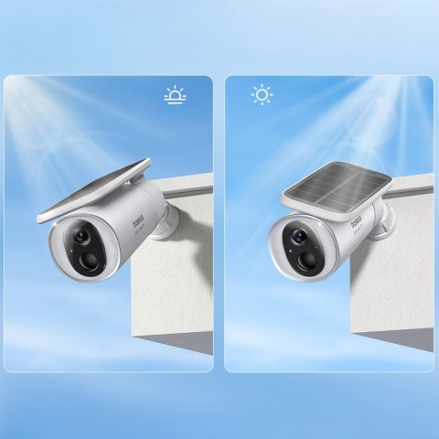 Kamera zewnętrzna solarna Security S1 do monitoringu 2K 8x 8 GB 400 lm - biała
