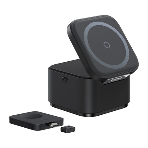 Ładowarka indukcyjna 3w1 do telefonu smartwatcha MagSafe 25W - czarna BASEUS