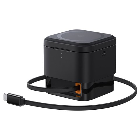 Ładowarka indukcyjna 3w1 do telefonu smartwatcha MagSafe 25W - czarna BASEUS