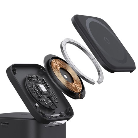 Ładowarka indukcyjna 3w1 do telefonu smartwatcha MagSafe 25W - czarna BASEUS
