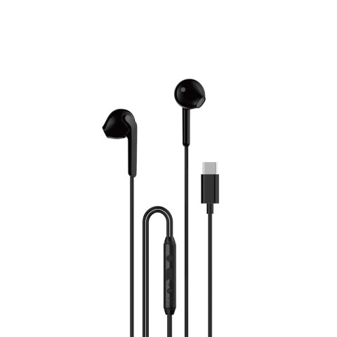 Słuchawki przewodowe douszne USB-C 1.2m - czarne DUDAO