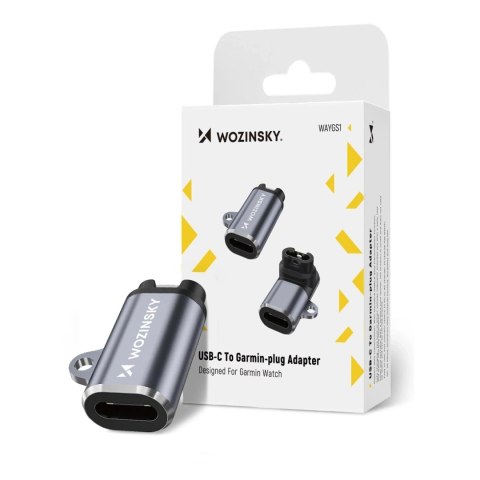Adapter przejściówka USB-C do zegarka smartwatch Garmin - szary WOZINSKY