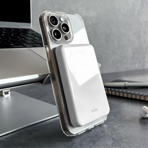 Powerbank magnetyczny 5000mAh MagSafe USB-C Qi2 PD 20W - biały PURO