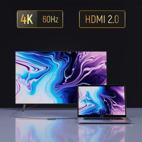 Adapter przejściówka USB-C - HDMI 4K 60Hz - czarny WOZINSKY