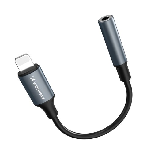 Adapter przejściówka iPhone Lightning - mini jack 3.5mm - czarny WOZINSKY