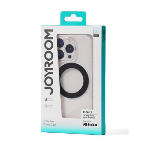 Etui pokrowiec z ringiem-podstawką 360 na iPhone 16 Pro Max MagSafe - czarne