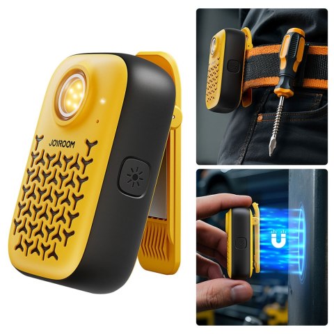 Głośnik przenośny z latarką magnesem klipsem Bluetooth IP67 - żółty JOYROOM