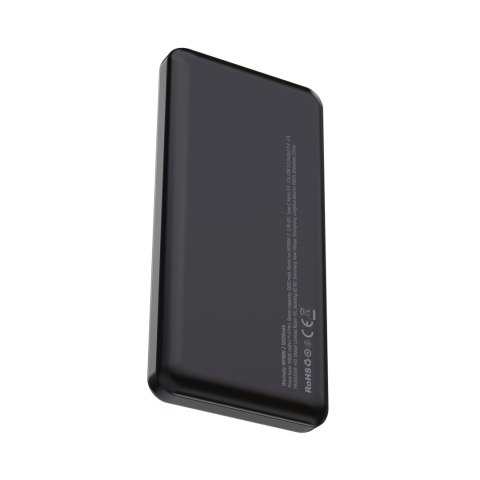 Powerbank Wpower WPBBK-2 10000mAh USB-A USB-C - czarny WOZINSKY
