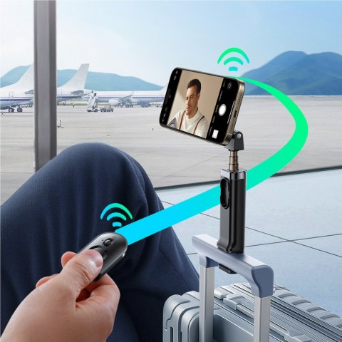 Selfie stick kij do zdjęć z uchwytem pilotem Bluetooth MagSafe - czarny JOYROOM