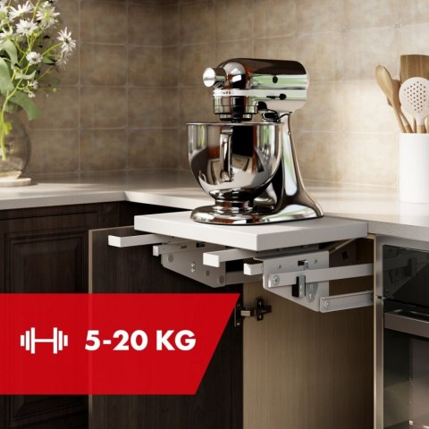 Podnośnik do szafki kuchennej do 20kg, MC-497, metalowa, udźwig 5-20 kg, sprężyny Maclean