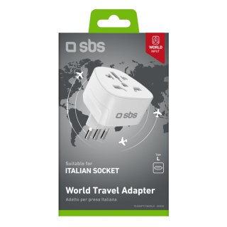 Adapter sieciowy podróżny IT Włochy - biały SBS