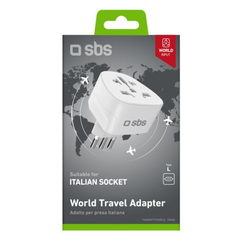 Adapter sieciowy podróżny IT Włochy - biały SBS