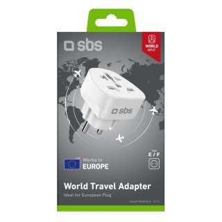 Adapter sieciowy podróżny uniwersalny Shucko EU - biały SBS