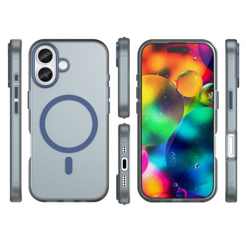 Etui case na iPhone 17 Magnetic Abrasive MagSafe - matowe niebieskie