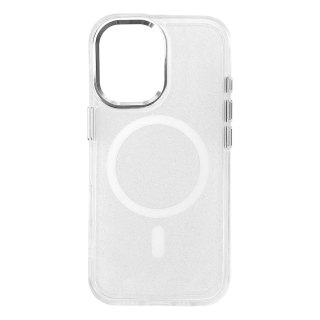 Etui brokatowe na Samsung Galaxy S25 Edge MagSafe Glitter Case - białe HURTEL