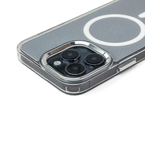 Etui brokatowe na Samsung Galaxy S25 Edge MagSafe Glitter Case - białe