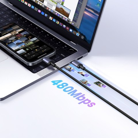 Kabel przewód USB-C PD 100W 5A 2m - czarny UGREEN