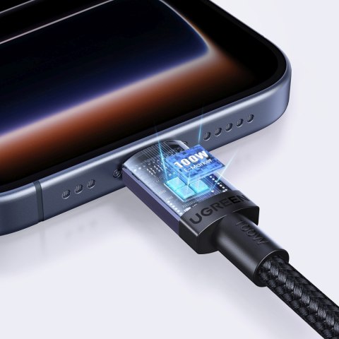 Kabel przewód USB-C PD 100W 5A 2m - czarny UGREEN