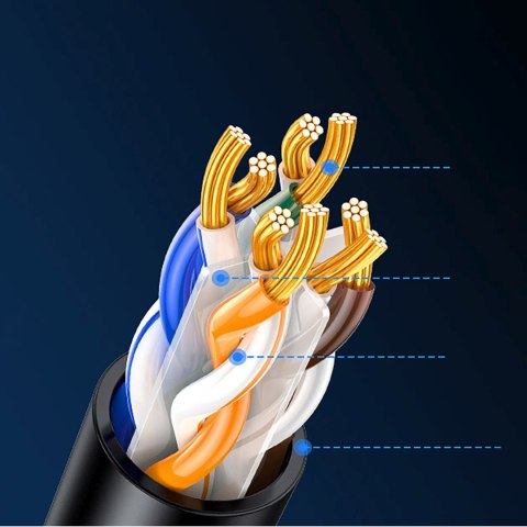 Kabel sieciowy Ethernet Cat 6 F/UTP RJ45 8m - czarny UGREEN