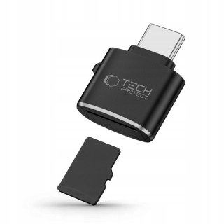 Adapter czytnik kart pamięci microSD USB-C - czarny Tech-Protect