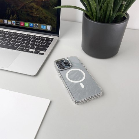 Etui brokatowe plecki na Samsung Galaxy A16 5G Glitter Case MagSafe - białe HURTEL