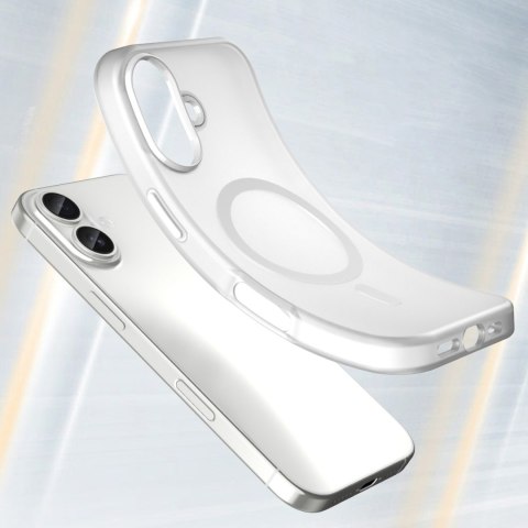 Etui case na iPhone 17 Magnetic Abrasive MagSafe - matowe białe HURTEL