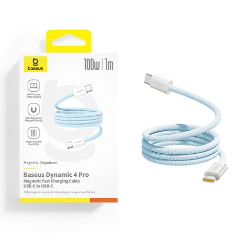 Kabel przewód samoczynnie układający się USB-C Dynamic 4 Pro 100W 1m - niebieski BASEUS