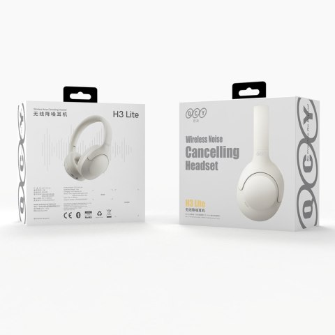 Słuchawki bezprzewodowe nauszne H3 Lite ANC Bluetooth - białe QCY