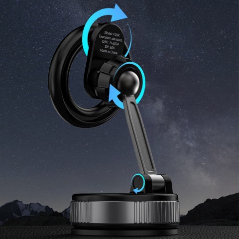 Uchwyt samochodowy magnetyczny do smartfona z przyssawką MagSafe - czarny DUDAO