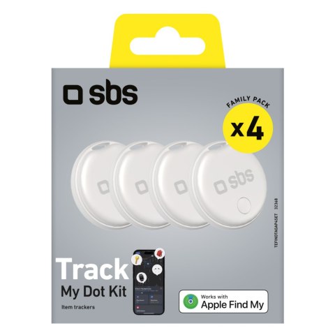 Lokalizator do kluczy roweru kompatybilny z Apple Find My Track My Circle biały - 4 szt.
