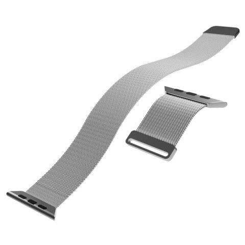 Pasek ze stali nierdzewnej do zegarka Apple Watch 38 40 41 mm Milanese - srebrny