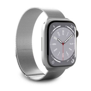 Pasek ze stali nierdzewnej do zegarka Apple Watch 42 44 45 49 mm Milanese - srebrny PURO