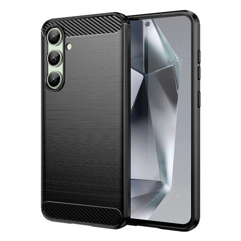 Etui silikonowe do Samsung Galaxy S24 FE Carbon Case - czarny HURTEL