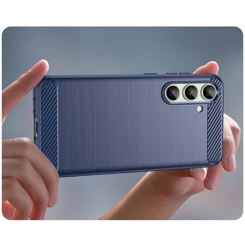 Etui silikonowe do Samsung Galaxy S24 FE Carbon Case - niebieski HURTEL
