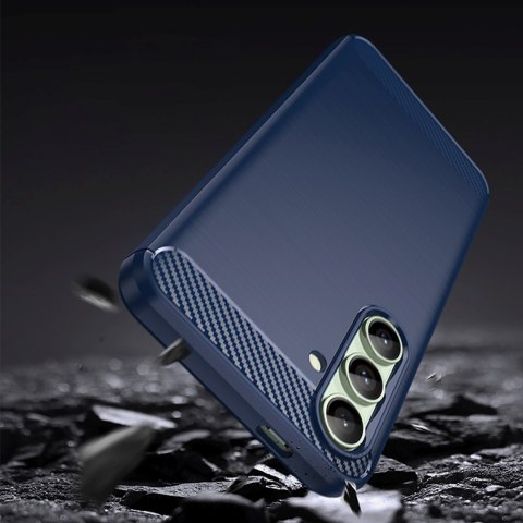 Etui silikonowe do Samsung Galaxy S24 FE Carbon Case - niebieski HURTEL