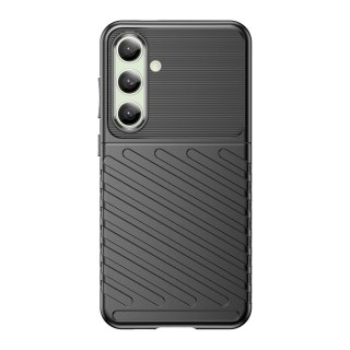 Etui silikonowe pancerny pokrowiec do Samsung Galaxy S24 FE Thunder Case - czarny HURTEL