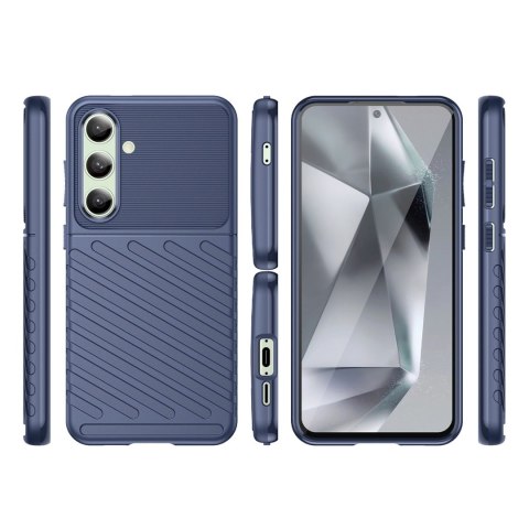 Etui silikonowe pancerny pokrowiec do Samsung Galaxy S24 FE Thunder Case - niebieski