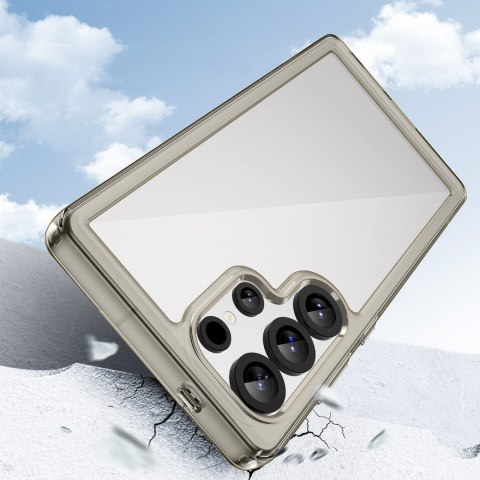 Etui silikonowe z żelową ramką do Samsung Galaxy S25 Ultra Outer Space Case - przezroczysto czarne