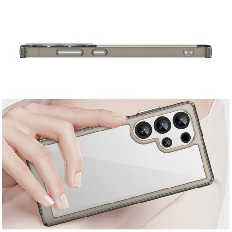 Etui silikonowe z żelową ramką do Samsung Galaxy S25 Ultra Outer Space Case - przezroczysto czarne